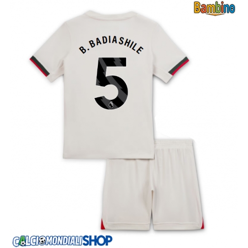 Maglie da calcio Chelsea Benoit Badiashile #5 Seconda Maglia Bambino 2025-26 Manica Corta + Pantaloni corti)